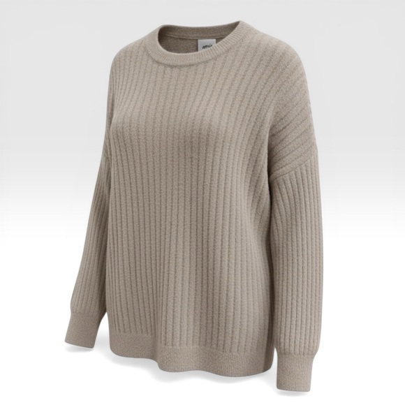 aerie Sweaters - Aerie Cozy Ribbed Sweater Beige Taupe Size M Soft Plush Knit